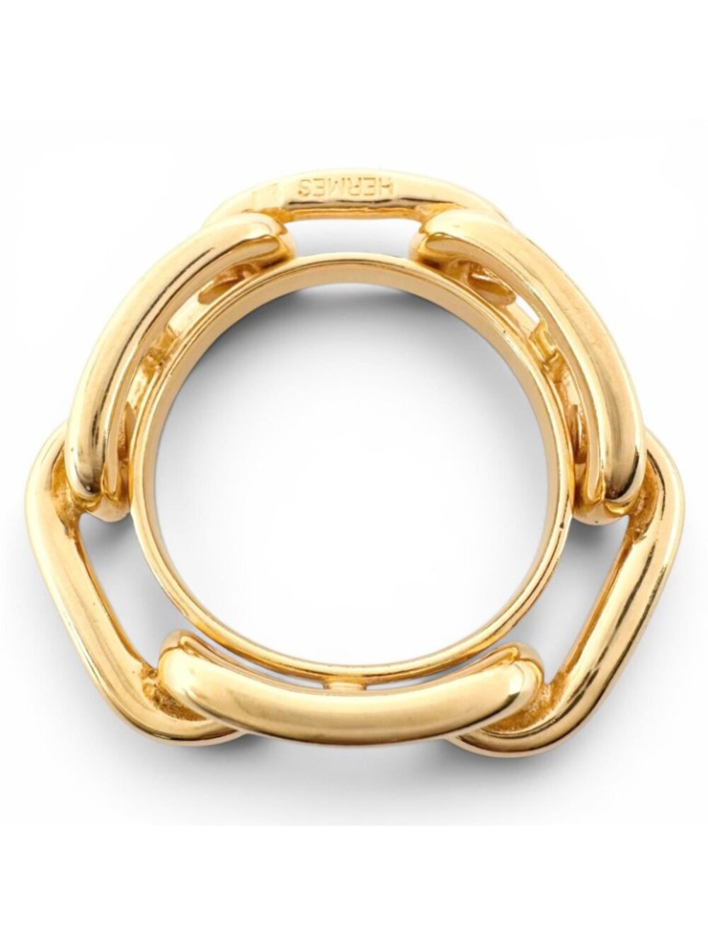 Hermes Legate Chain Motif Chaine D'Ancre Scarf Closure Ring Gold - Picture 3 of 4